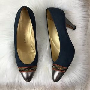 COPY - KURT GEIGER Vintage Navy Suede Heels Sz. 39